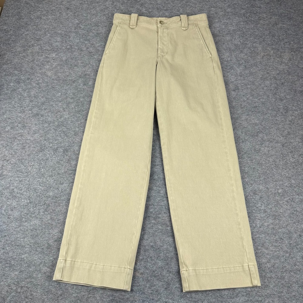 Faherty Coastline Knit Chino Pant 28"‎ Wide Leg High Rise Khaki Womens 0 - Picture 2 of 12